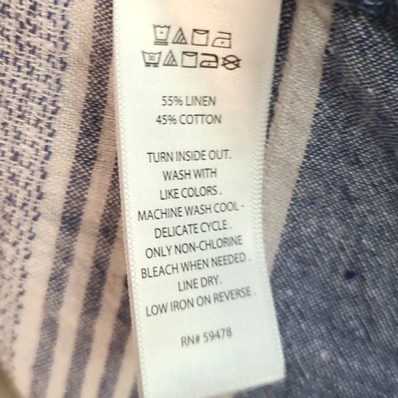 Artisan NY striped linen blend top, size M - Picture 5 of 6